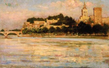  Carroll Canvas - The Palace of the Popes and Pont dAvignon James Carroll Beckwith